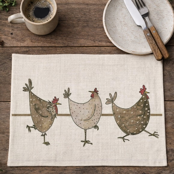 Set 6 Individuales de Lino 35x45 Tela Repelente a Liquido - antimancha m27