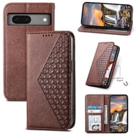 Funda Flip Foxdock Para Google Pixel 7 , Estilo Billetera Con Diseño Rombo, Correa De Mano Y Soporte, Uso Diario