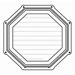 Celosía Pvc Octagonal Cumbrera Exterior 18'' Blanca Dvp