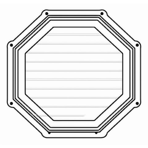 Celosía Pvc Octagonal Cumbrera Exterior 18'' Blanca Dvp