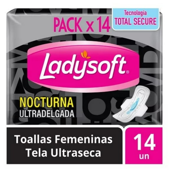 Toalla Fem Noctur Ladysoft Ultradelgada Tela Ultraseca 14un