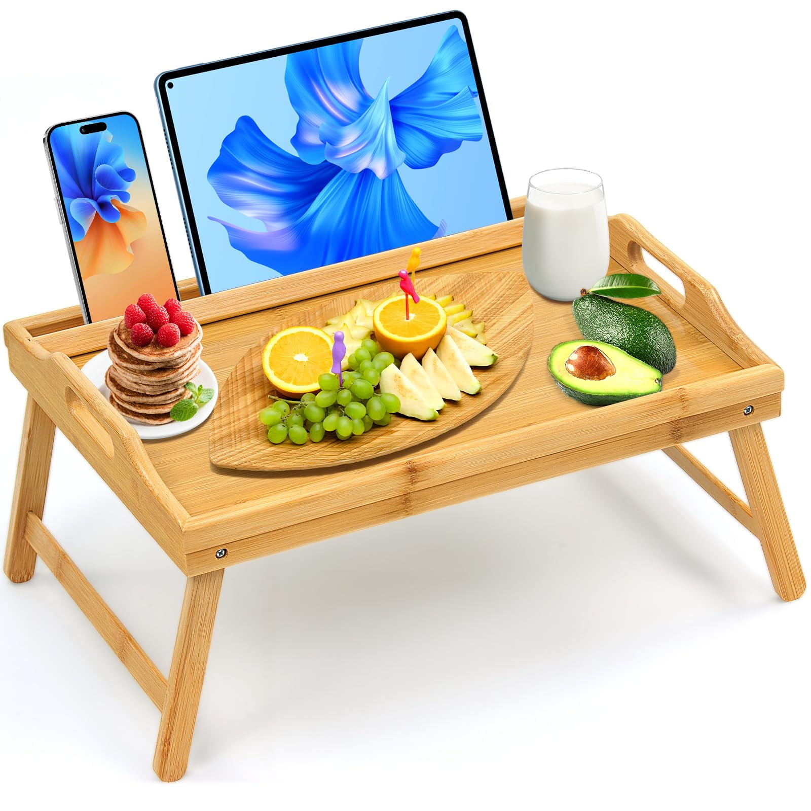 Mesa Lesnople De Bambú Para Desayuno Con Patas Plegables