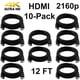 thumbnail image 2 of Cables digitales HDMI 4K de 1,4 m (12 pies) de SatelliteSale, cable universal de PVC negro., 2 of 2