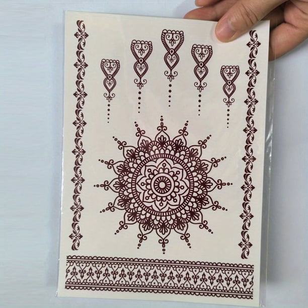 1 sheet Waterproof and Sweatproof Temporary Tattoo Sticker for Women - Lace Hollow Pattern Design