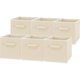 thumbnail image 1 of Bidones de almacenamiento SIMPLE HOUSEWARE, cubos plegables, 28 cm, color beige, paquete de 6, 1 of 6