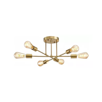 Genérico - Lámpara De Techo Colgante Moderna 6 Luces Color Oro
