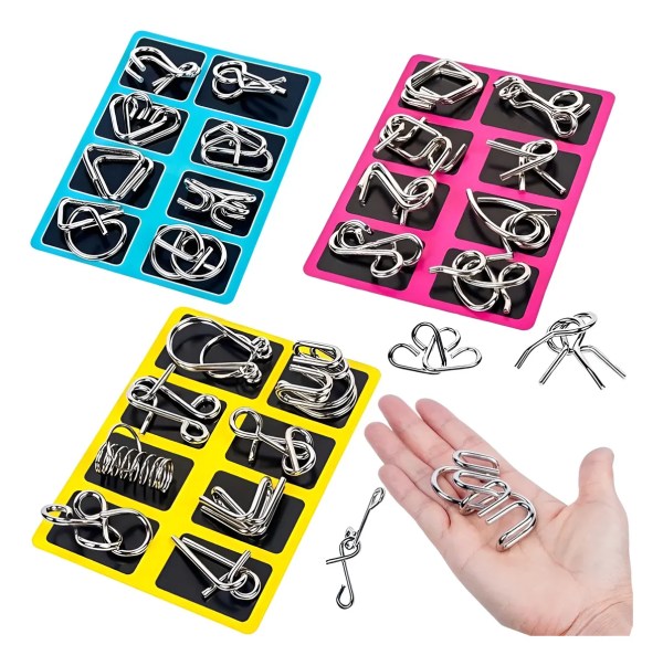 Linea Sport - Rompecabezas De Metal 8 Piezas Juego De Ingenio Y Destreza