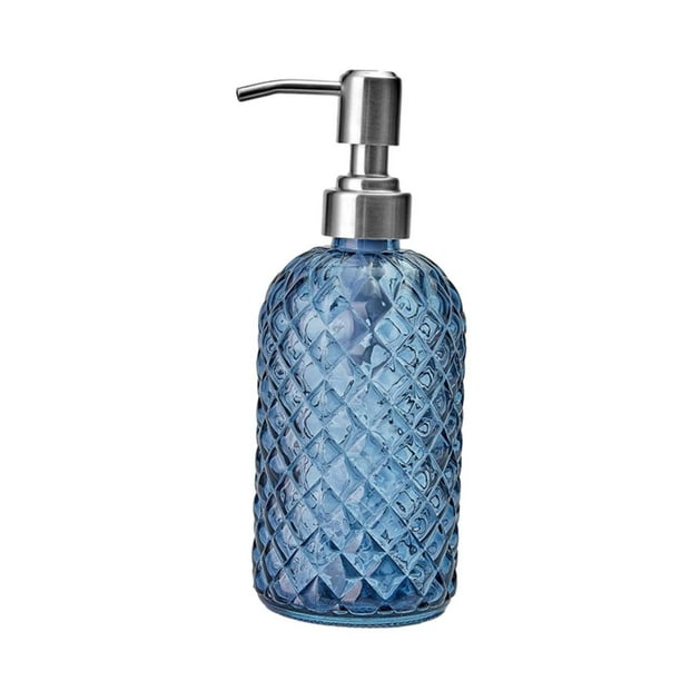 Dispensador De Jabón De Vidrio Con Bomba De Acero Inoxidable 304 Para Lavandería, Hotel, Cocina, Azul