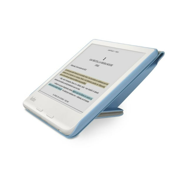 Lector e reader Kobo Libra Colour Blanco con Funda SleepCover Azul