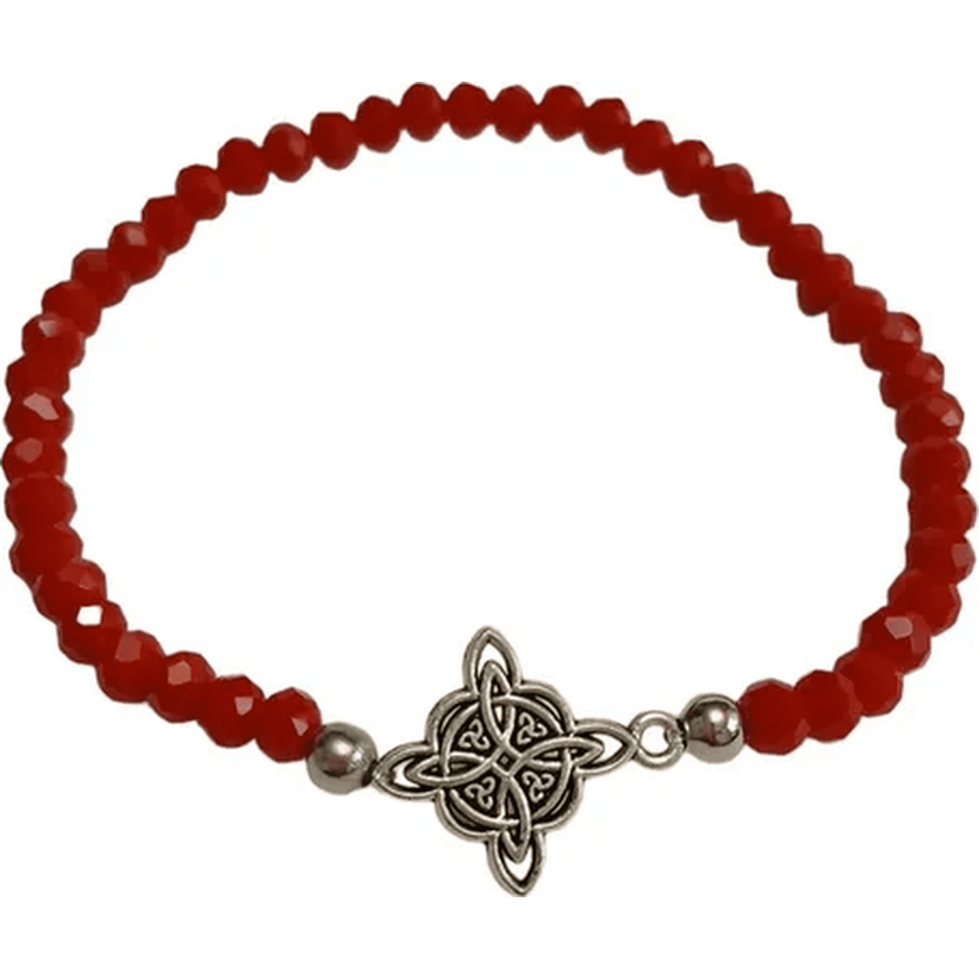Genérico - Pulsera Piedras Rojas Nudo Brujas Elástica