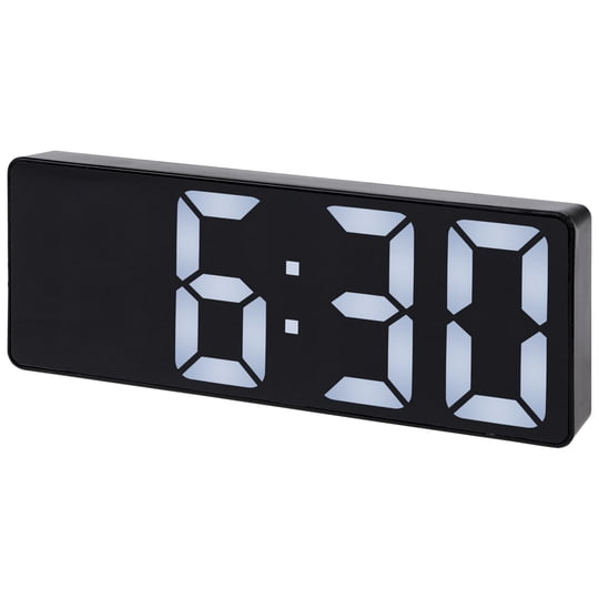 Regalwoven Pequeño Reloj Despertador Digital Para Dormitorio, Relojes Despertadores Con Pantalla De Números Grandes, Regulable, 12/24h Para Dormilones Profundos 6.3 X 2.4 X 1 Pulgada Blanco