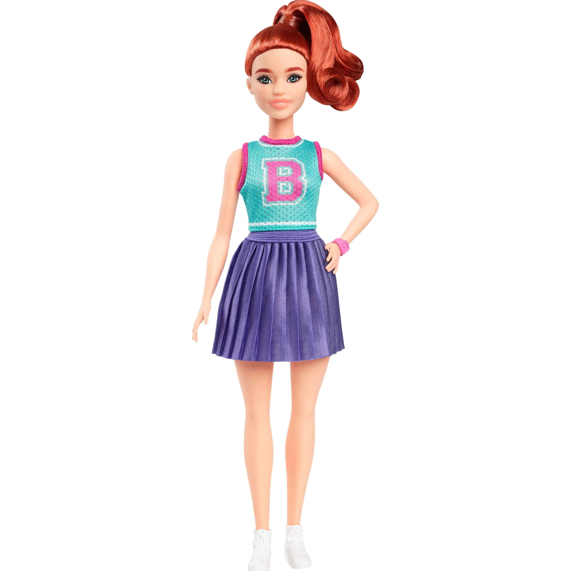 Muñeca De Moda Barbie Fashionistas #232 Con Pelo Rojo Y Atuendo