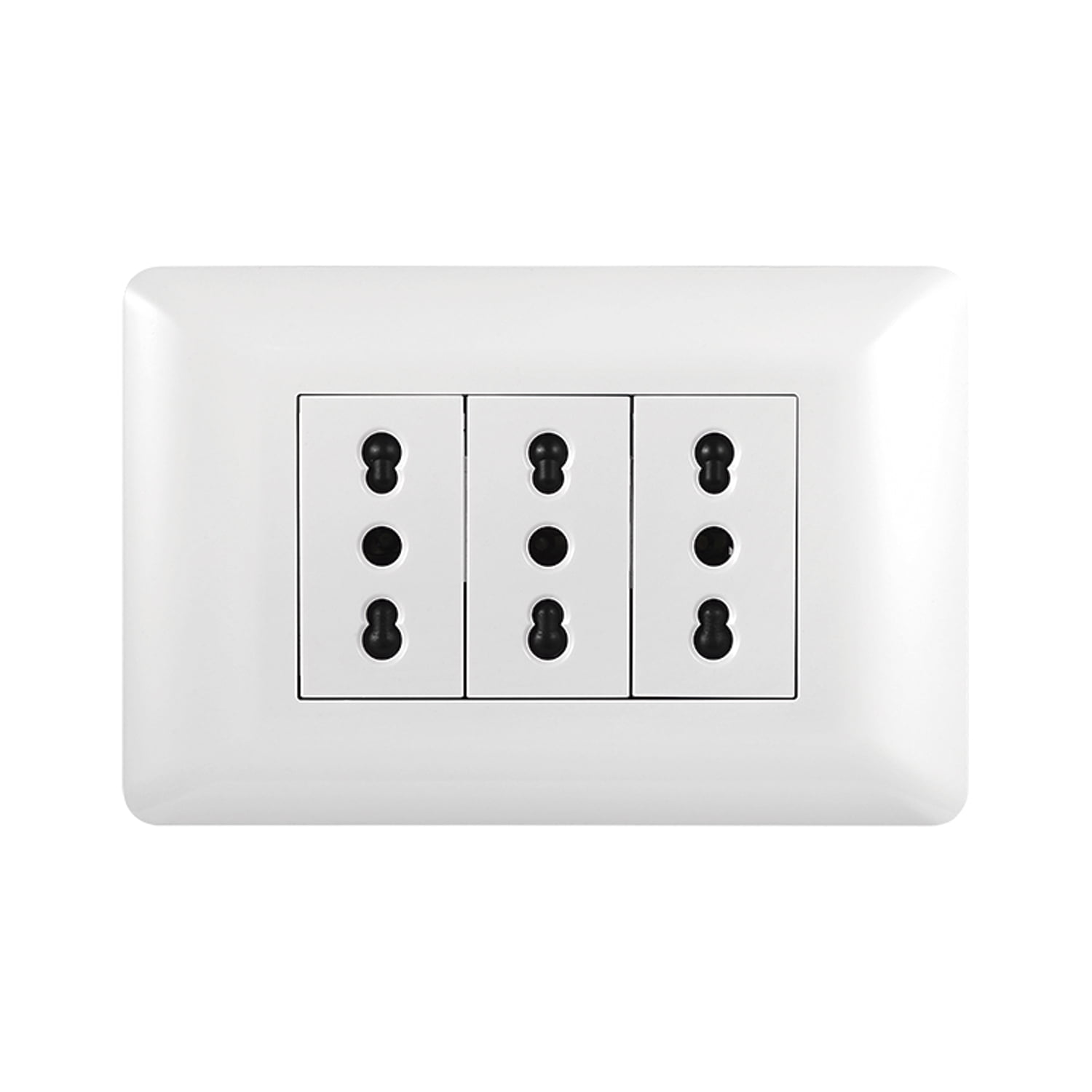 Genérico - Tomacorriente Triple 10/16a 250v Blanco