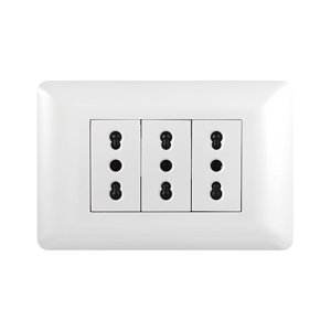 Genérico - Tomacorriente Triple 10/16A 250V Blanco