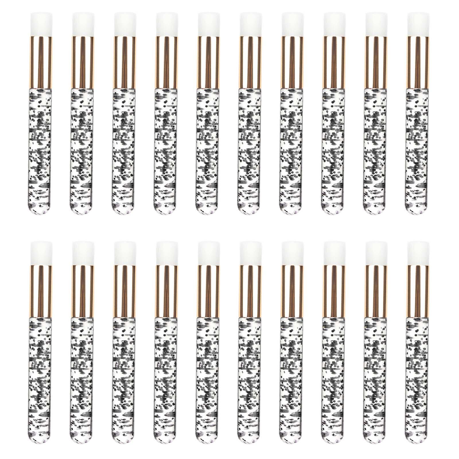 Ioensy - 20 Cepillos Para Champú De Pestañas, Limpiador Cosmético De Pestañas, Herramienta Para Quitar La Cáscara, Negro