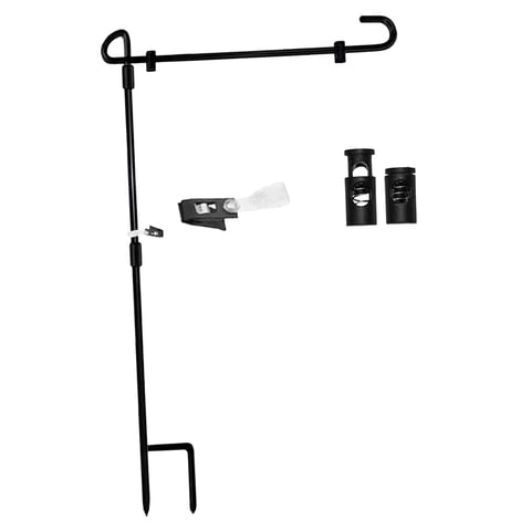 Magideal - Soporte Para Bandera De Jardín, Soporte Para Pancarta Con Topes De Resorte, Mástil De Bandera Extraíble En El Exterior, Soporte Para Mástil De Bandera