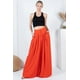 thumbnail image 5 of Pantalones Lisos Plisados de Pierna Ancha con Dobladillo Grande, 5 of 5