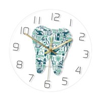 Bothyi - Reloj De Pared Con Dientes, Silencioso, Acrílico, Decorativo, Redondo, Colgante