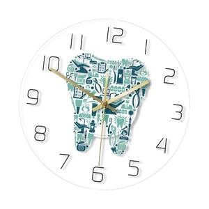 Bothyi - Reloj De Pared Con Dientes, Silencioso, Acrílico, Decorativo, Redondo, Colgante