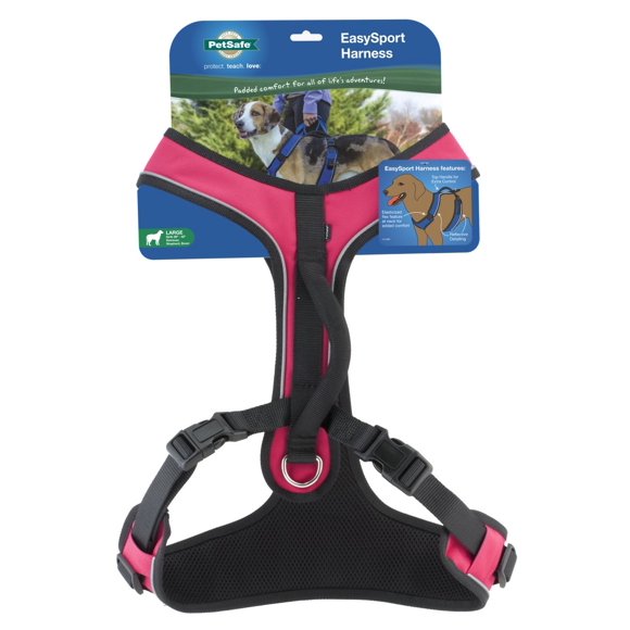 Arnés para perros PetSafe EasySport ajustable, acolchado, grande, rosa