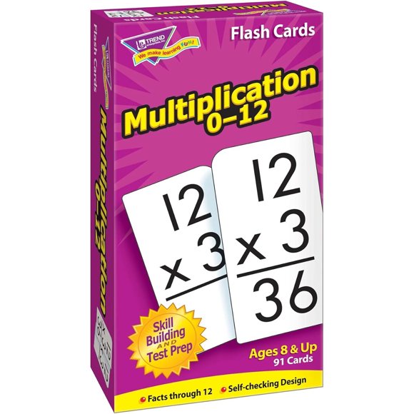 Tarjetas de multiplicación Trend de 0 a 12, 91 piezas