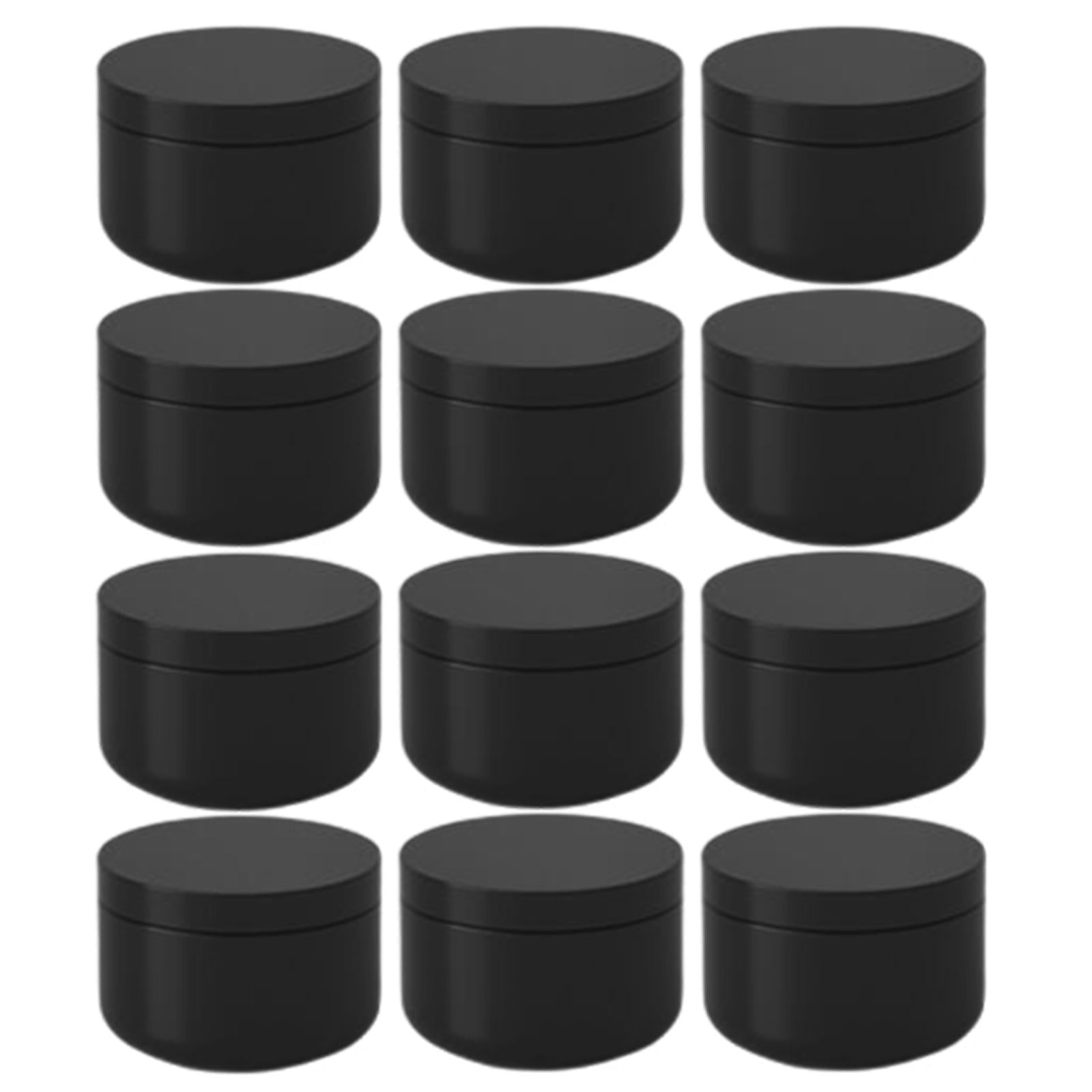 Magideal - Caja Pequeña De Aluminio De 12 Piezas, 50 Ml, Con Hebilla, Resistente Al , Sello Reutilizable, Contenedores Anticaída, Almacenamiento - Negro