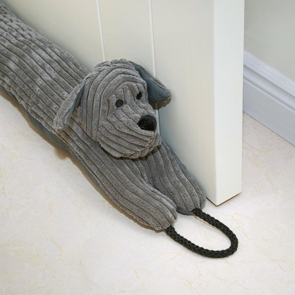 Under Door Draft Stopper Decorative Wind Stopper, 36 Inch, Grey Dog