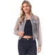thumbnail image 1 of INSPIRE CHIC Chaqueta Bomber Transparente para Mujer Cuello Simulado Cremallera Chaqueta Ligera Gris L, 1 of 6