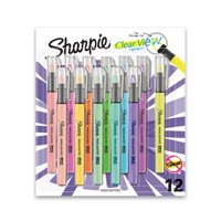 Iluminador Sharpie Clear View Con Punta Cincelada Transparente, 12 Unidades