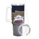thumbnail image 3 of 2 Perros Estúpidos Vaso aislado de acero inoxidable con asa, diseño temático, regalo para familia, amigos y fans; incluye pajita y encaja en el portavasos estándar, 40 oz, 3 of 6