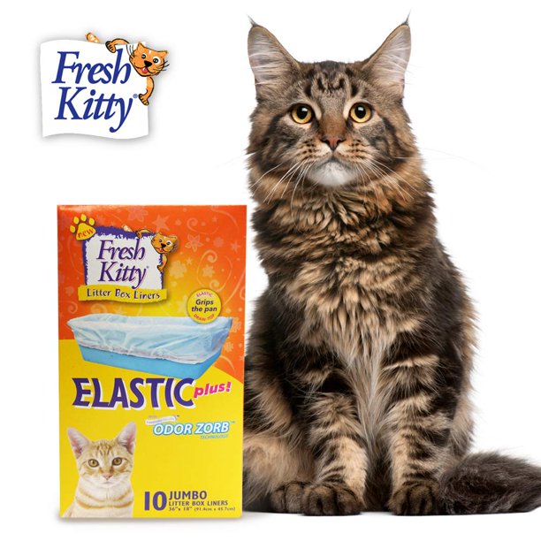 Forros para caja de arena Fresh Kitty 10 unidades, aroma a lavanda y vainilla, tamaño jumbo