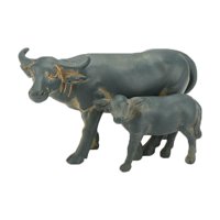 Magideal - Estatua De , Maceta De Resina, Adorno De Rocalla De Becerro, Estatuilla De En Miniatura Para Micropaisaje, Escritorio De Coche Para Sala 2 Piezas