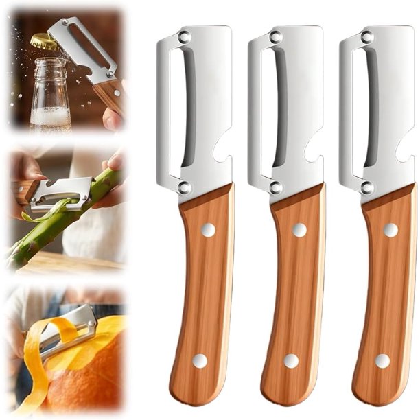 Pelador mango madera duradero afilado herramienta pelado cocineros caseros