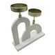 thumbnail image 4 of Candelabro Porta Vela Doble De Madera Blanco Con Dorado, 4 of 7