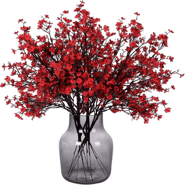 6 piezas de flores artificiales de otoño, flores de aliento de bebé falsas, ramo de gypsophila artificial a granel, arreglos florales de seda, centros de mesa para el hogar, cocina, dormitorio, festiv