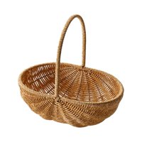 Magideal - Cesta De Almacenamiento Tejida, Cesta Portátil Para Pícnic Al Aire Libre, Maceta, Cesta De Flores Rústicas Para Boda, Festival, Compromiso, Decoración 27Cmx27Cmx20Cm