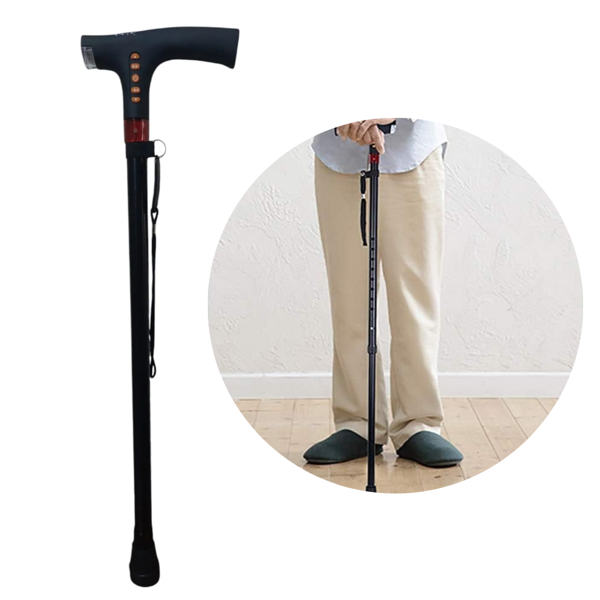 Genérica - Bastón Para Adulto Mayor Con Radio Fm Y Linterna Integrada