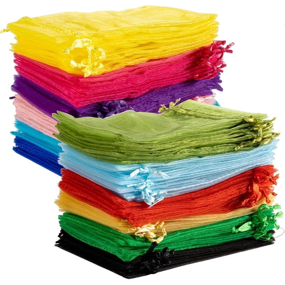 Bolsitas de organza Sukh 4 x 6 con cordón, 120 unidades