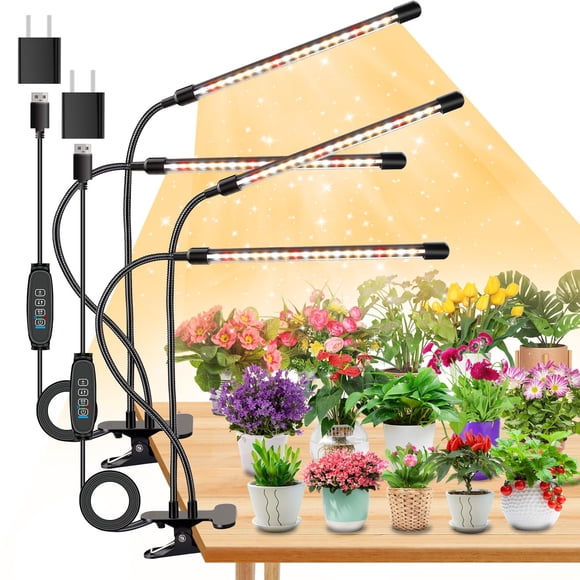 Grow Lights Led De 4 Cabezales De Espectro Completo Para Plantas