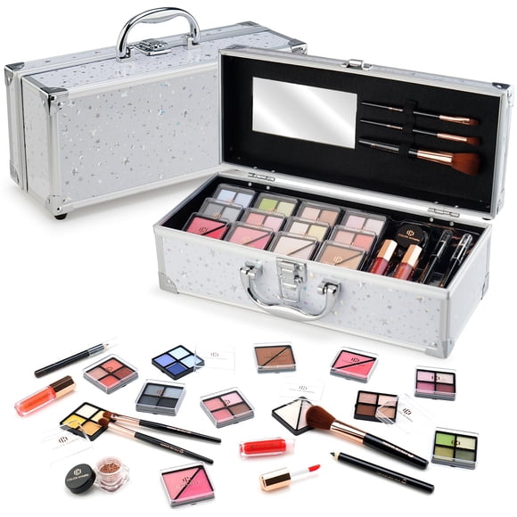 Kit de maquillaje Color Nymph para principiantes con funda de tren para niñas