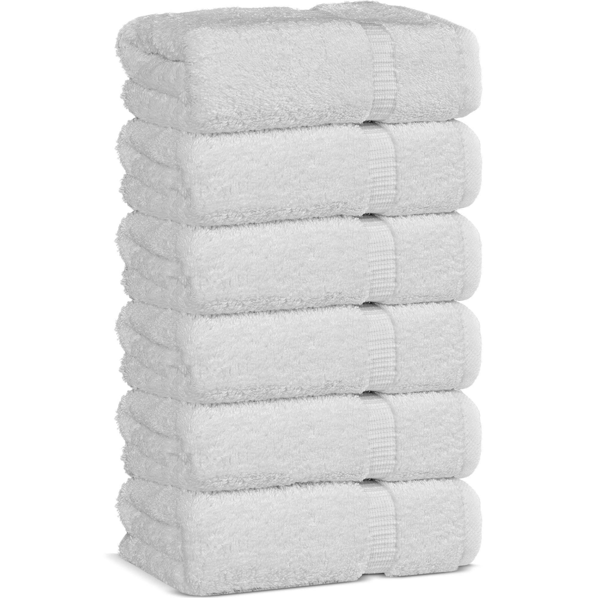 Chakir Turkish Linens - Toallas 100% Algodón 6 Piezas Color Blanco A Mano