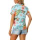 thumbnail image 3 of INSPIRE CHIC Camisas de Mujer Manga Corta Hawaiana Tropical Floral con Botones M Azul Cielo, 3 of 6