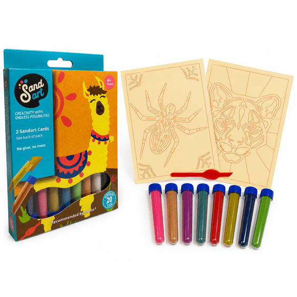 Kit Arte con Arena Araña y Tigre | SandArt | Manualidades Niños Sin Pantallas | MP13