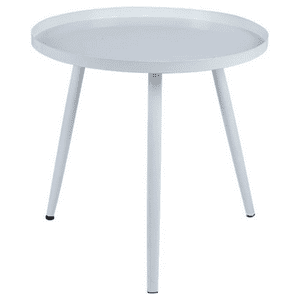 Moboi - Mesa Lateral Auxiliar Centro Metalica Redonda 42X42X45Cm Blanca