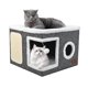 thumbnail image 1 of Cama cueva para gato PETTDATE plegable con rascador, gris, 1 of 7