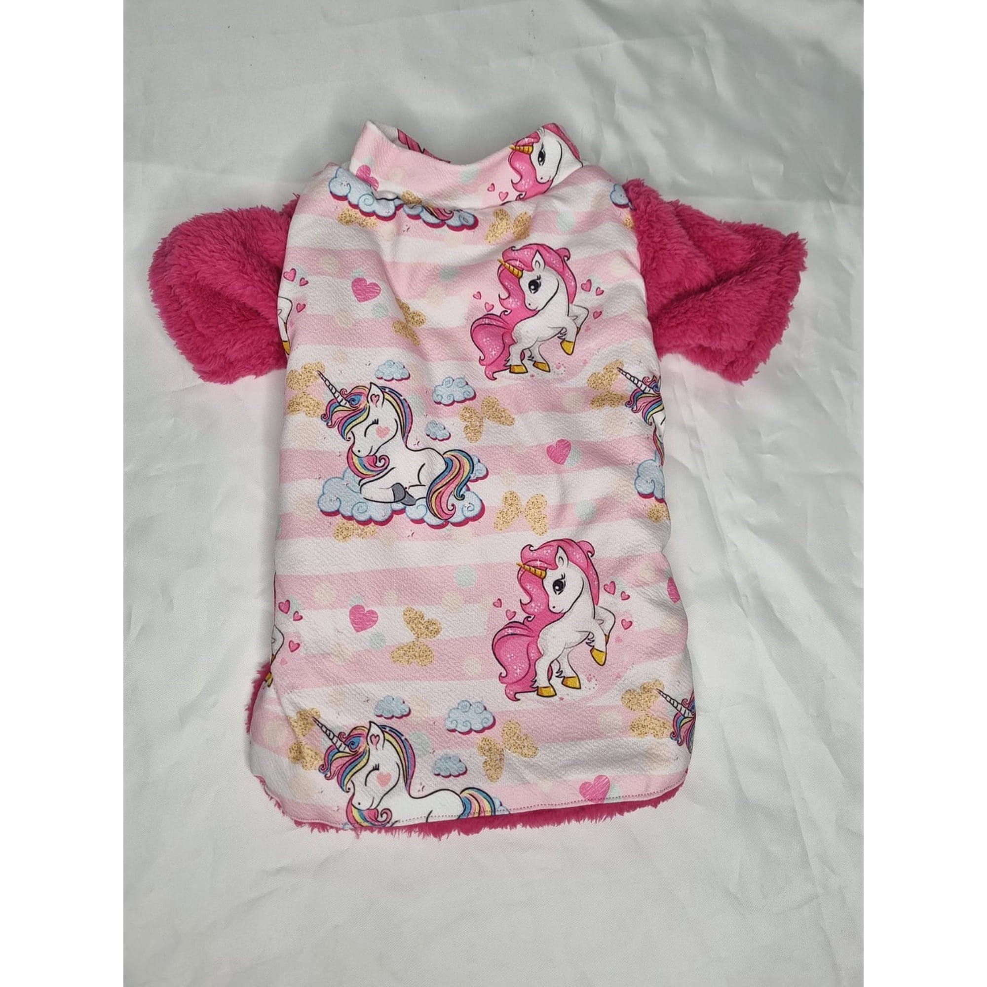 Polerón mascota cordero rosa unicornios talla L
