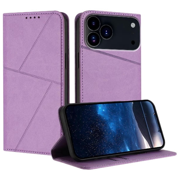 Funda Cartera Magnética para iPhone 17 Pro Protección Antichoque con Ranuras Morado