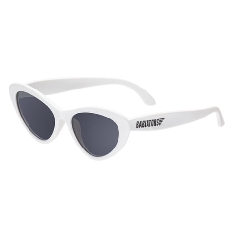 Babiators - Original Cat-Eye: Wicked White I Smoke Lens I 0-2 Años