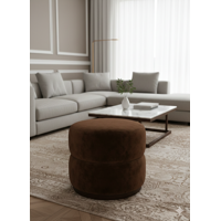 Muebles New - Puff Giratorio Chocolate Felpa