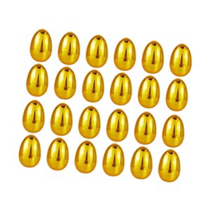 Magideal - Huevos De Pascua De Color Dorado, Con Decoraciones De La Bisagra Del Hogar, Rellenos De Cestas, Suministros De Búsqueda De La Empresa Para Actividades 24 Piezas
